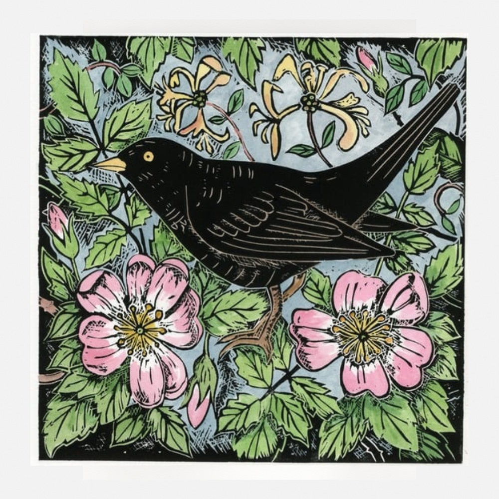 Blackbird and Roses