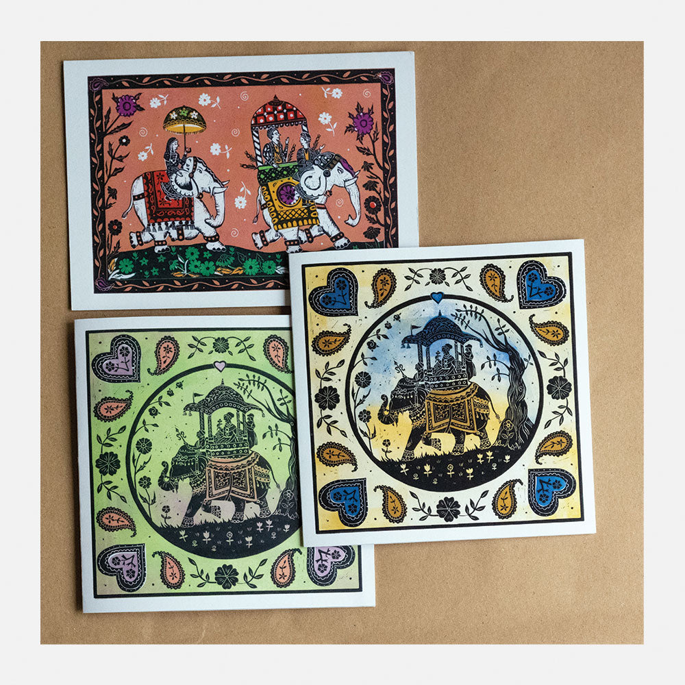 Elephants Pack Greetings Card