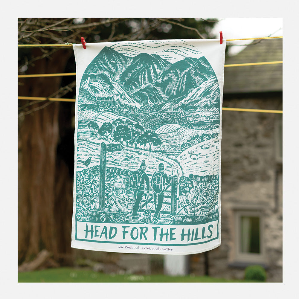 Head for the Hills Tea Towel