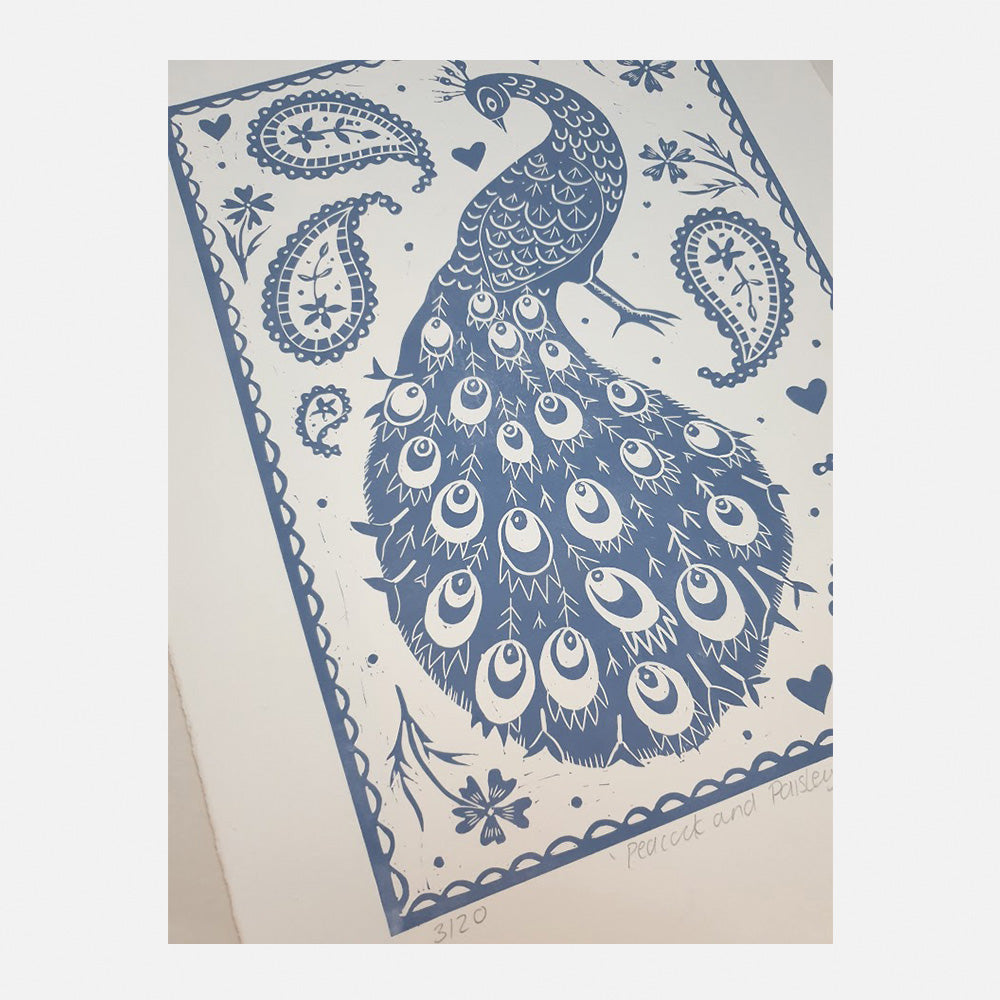 Peacock and Paisley - Blue