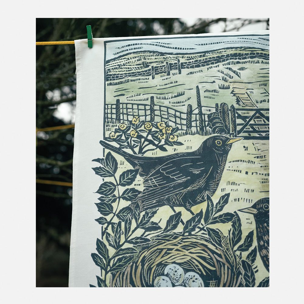 Blackbirds Tea Towel