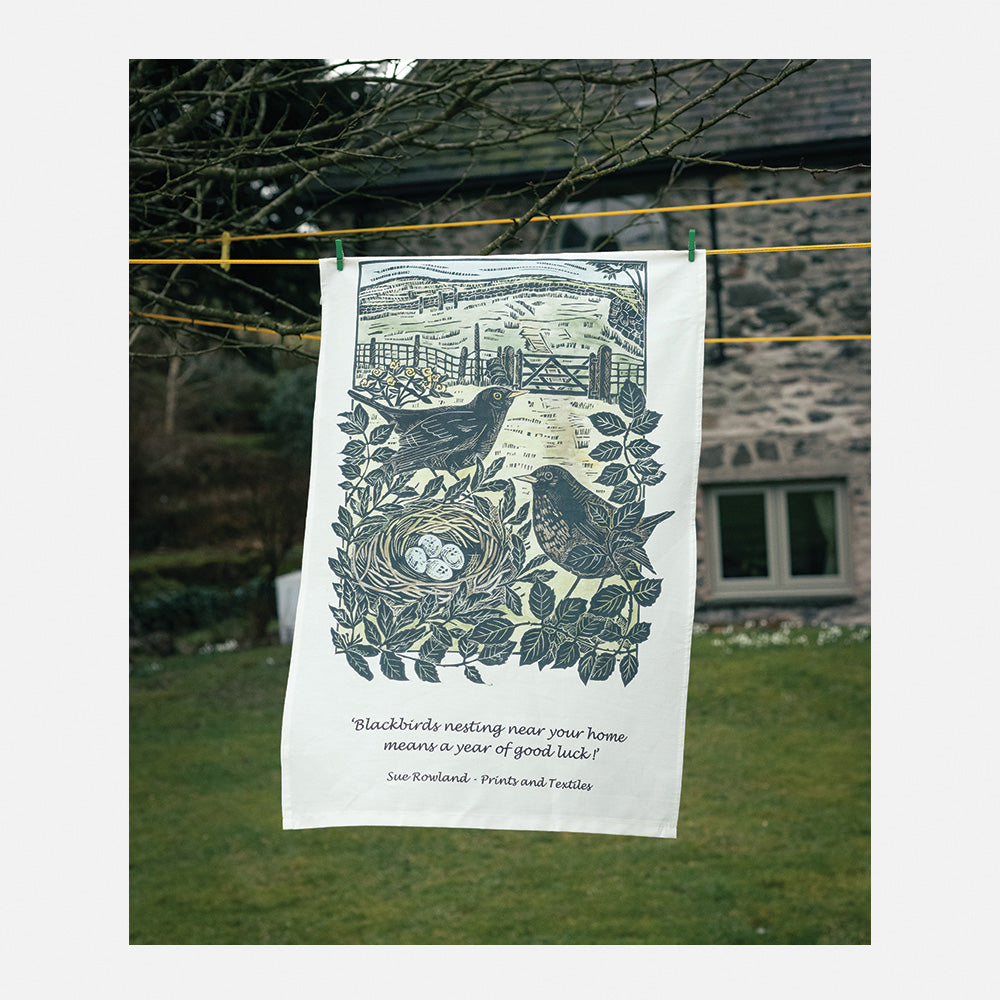 Blackbirds Tea Towel
