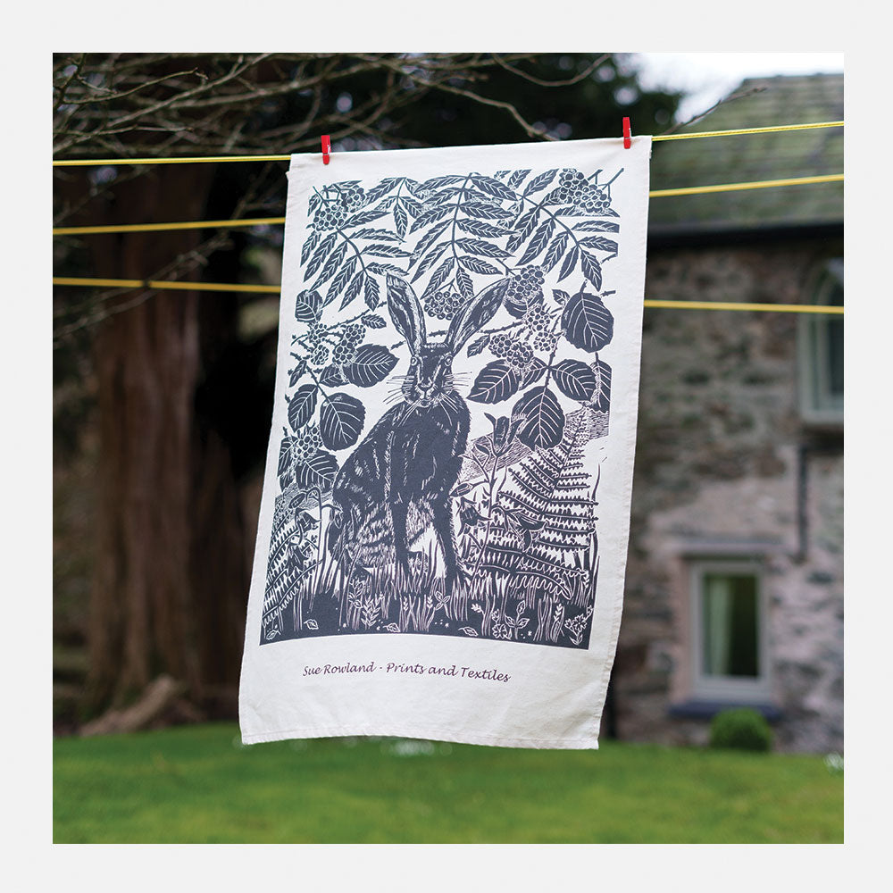 Hare and Rowan Tea Towel