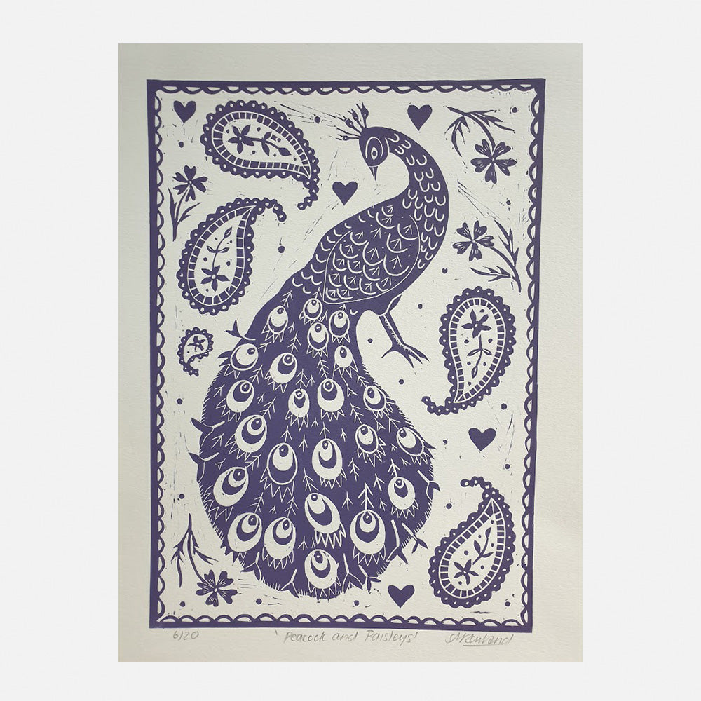 Peacock and Paisley - Purple