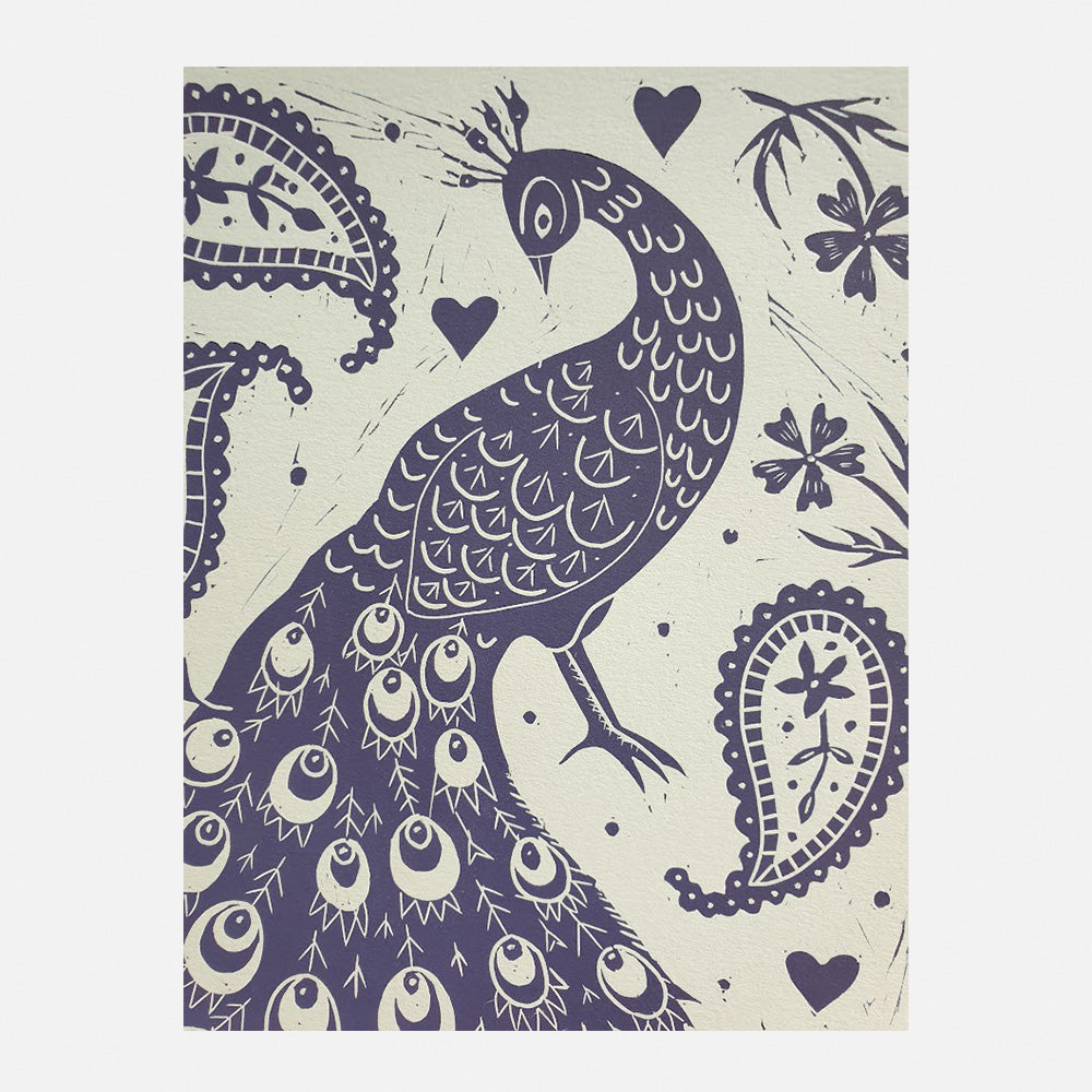 Peacock and Paisley - Purple