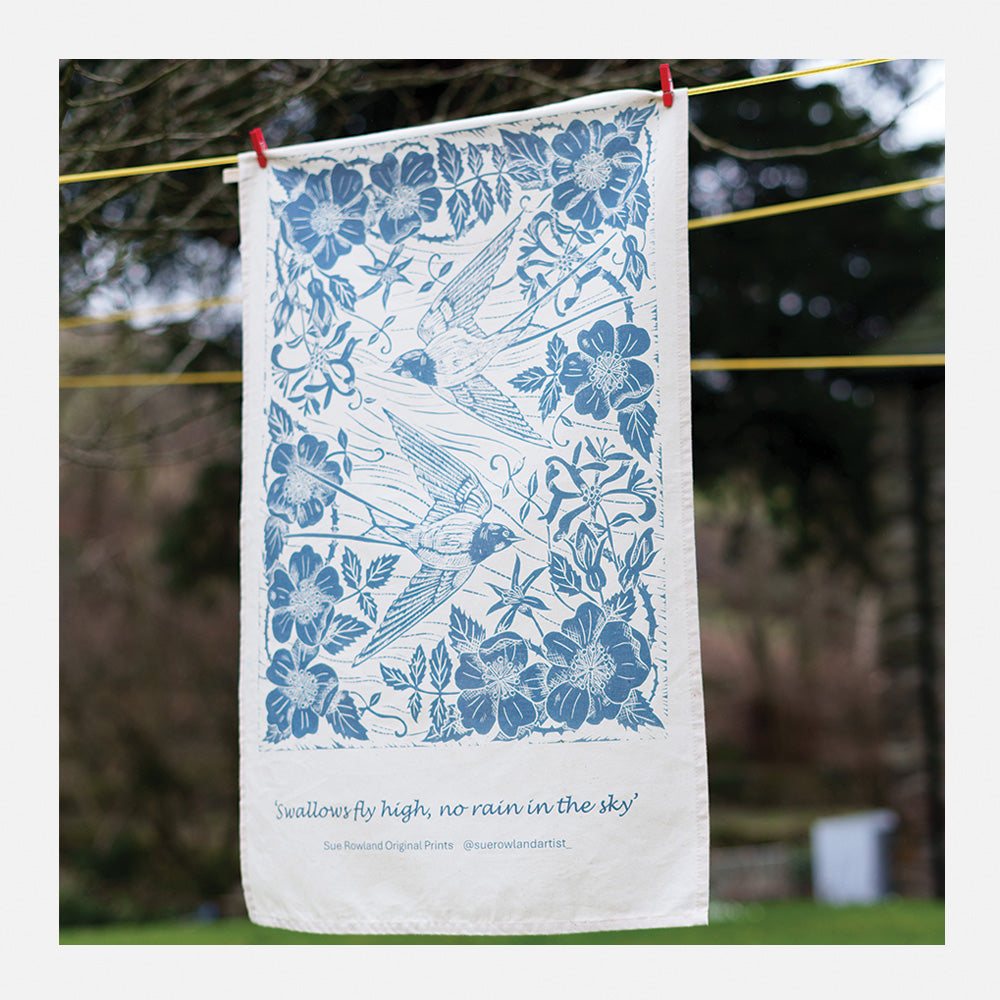 Midsummer Swallows Tea Towel